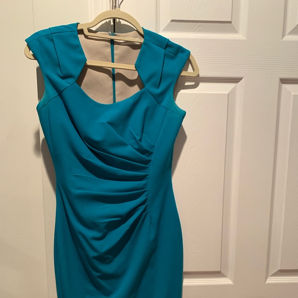 Calvin Klein Turquoise Asymmetrical Dress